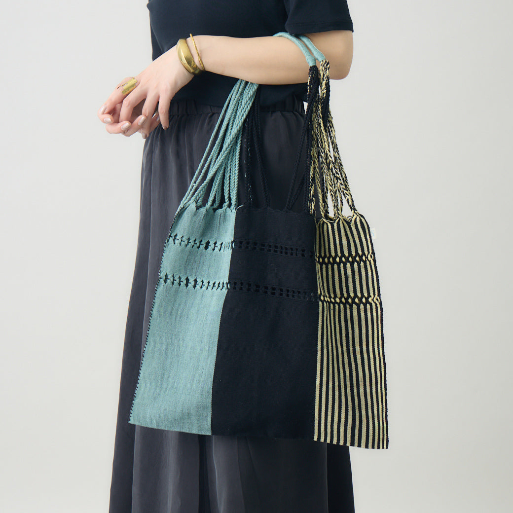 ハンモックバッグ ソリッドストライプ ブラック×カーキ – kuros.style