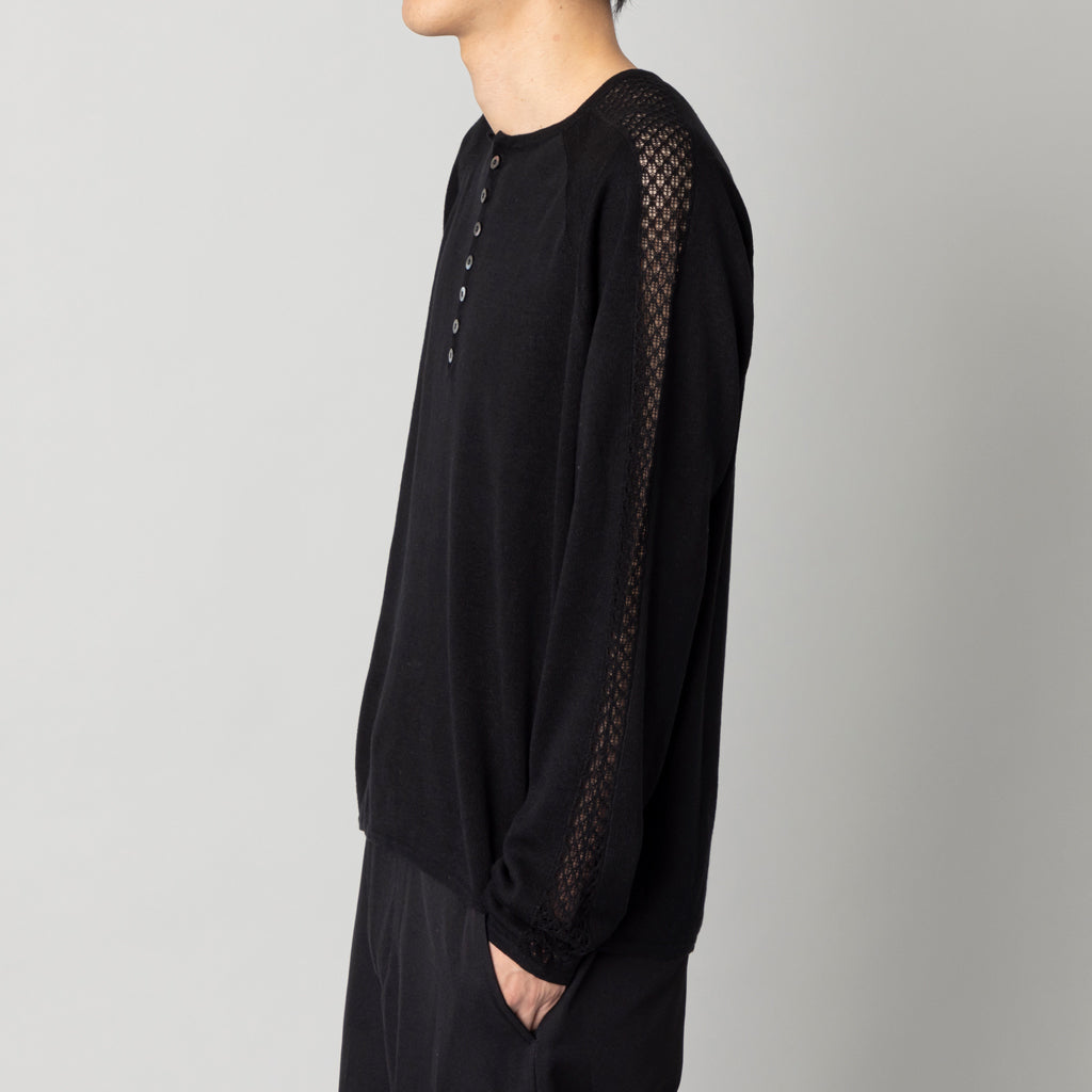 GLAD NEWS レース長袖Tシャツ THUGLIFE 肩袖レース ニット長袖Tシャツ 黒 – kuros.style