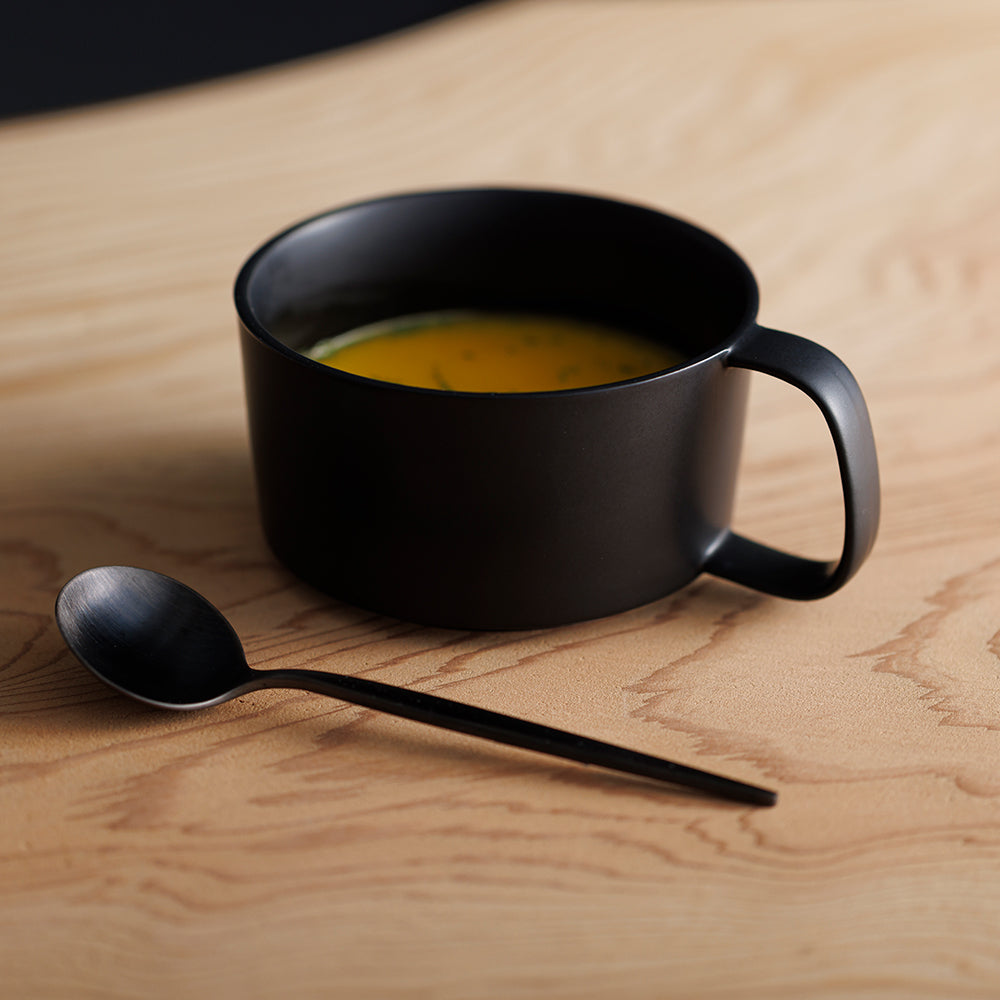 kuros'オリジナル釉薬】美濃焼 KONARE SOUP スープマグ 黒 箱入り