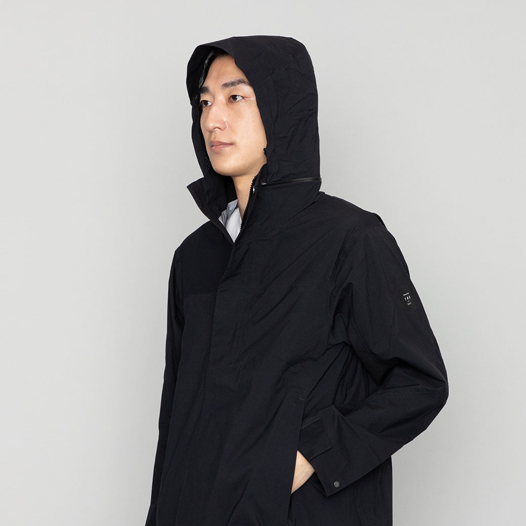 スタイリッシュ レインコート ブラック KENROKU FA001 UNISEX 防水｜透湿性｜超軽量】ハーフレインコート KENROKU 黒 – kuros