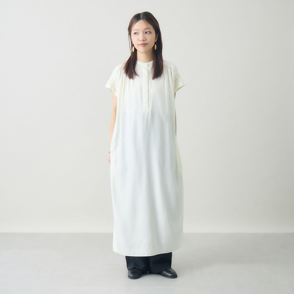 追加分　フレンチスリーブAラインワンピース　裾幅85 kuros'オリジナル】フレンチスリーブAラインワンピース | レディース