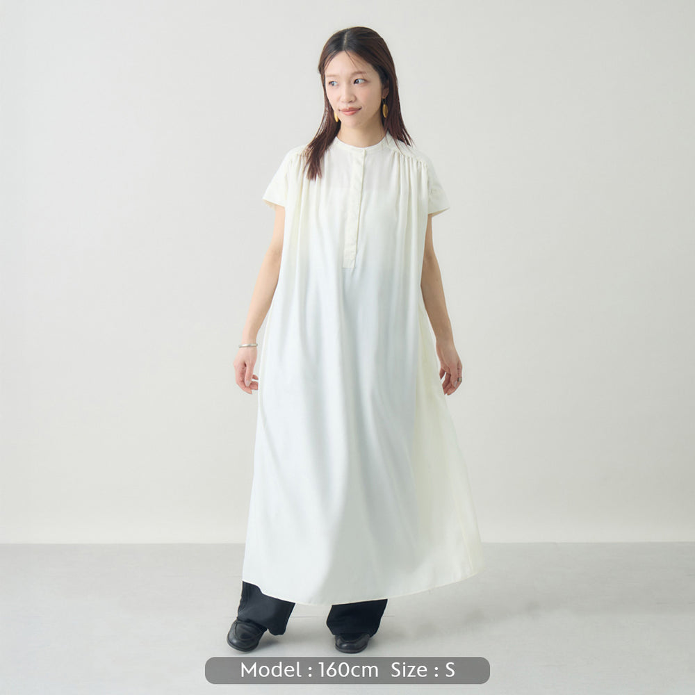 新品 GREED ストレッチダブルクロスフレンチスリーブ UV/吸水速乾》エブ楽 Vネックフレンチスリーブワンピース CROSS