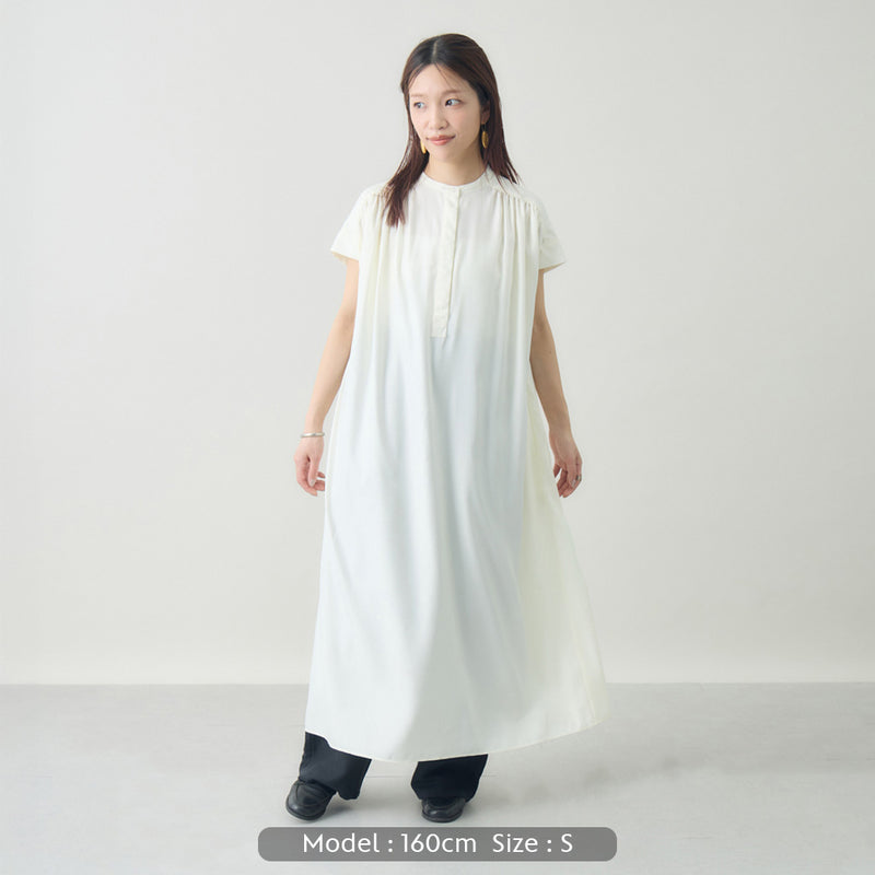 【ホワイト（10）】布帛コンビフレンチスリーブ フレンチスリーブ カシュクール タイト ワンピース Liala×PG 全3色