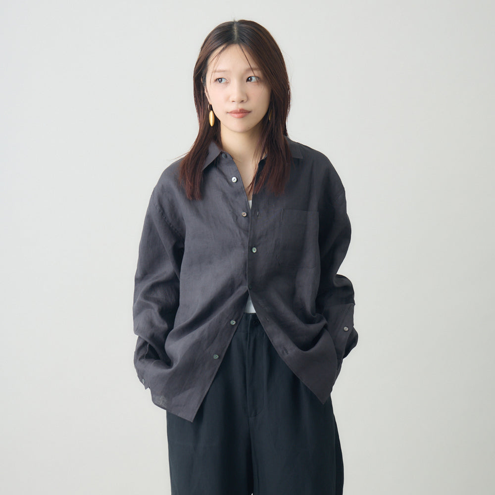 極美品】ドゥーズィエムクラス リネンシャツ 23ss ゆったり 羽織り 黒