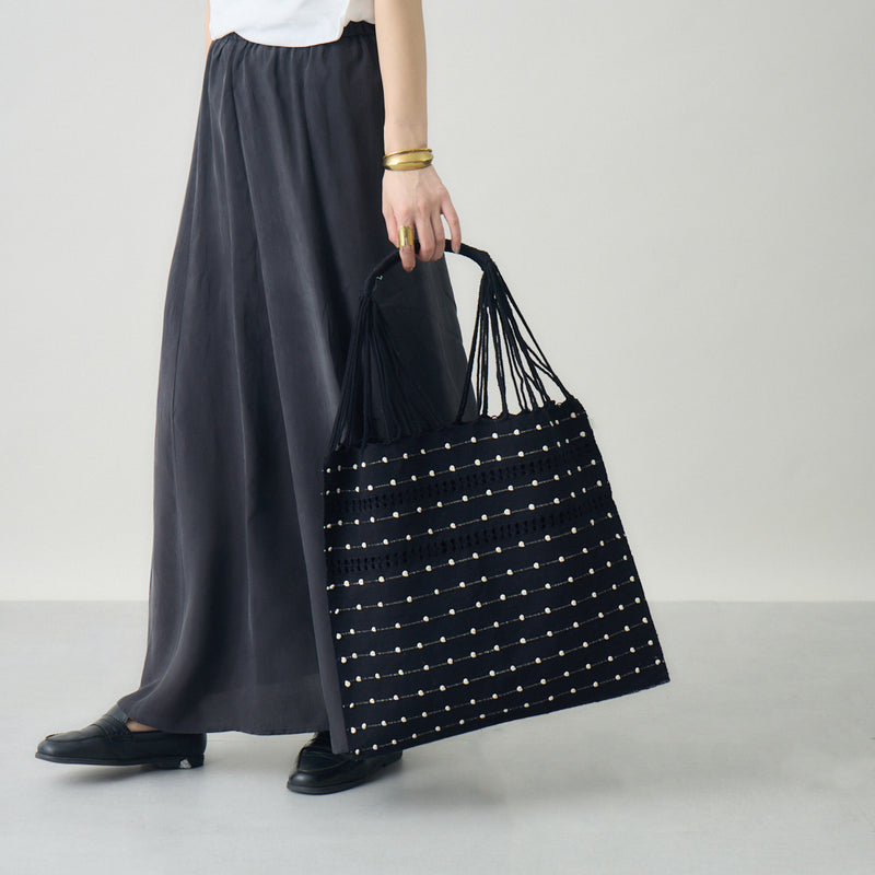 ハンモックバッグ ドット ブラック×アイボリー – kuros.style