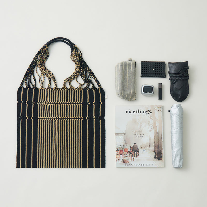kuros' ハンモックバッグ ストライプ完売品 ハンモックバッグ ソリッドストライプ ブラック×カーキ – kuros.style