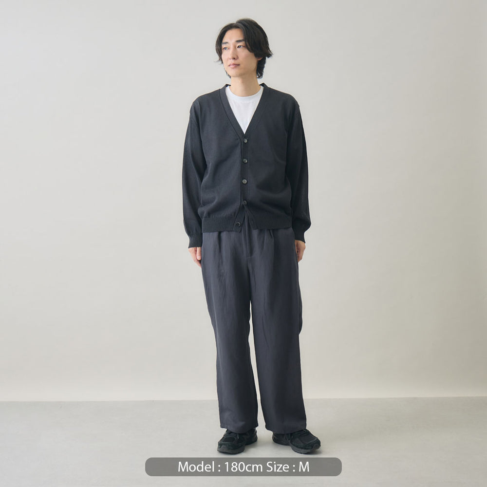 kuros'オリジナル】和紙ニットカーディガン チャコールグレー | 日本製