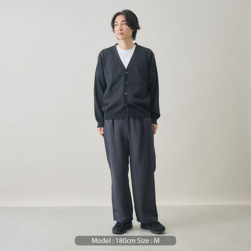 kuros'オリジナル】和紙ニットカーディガン チャコールグレー | 日本製