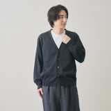 【kuros’オリジナル】和紙ニットカーディガン チャコールグレー | 日本製 メンズ