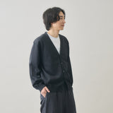 【kuros’オリジナル】和紙ニットカーディガン チャコールグレー | 日本製 メンズ