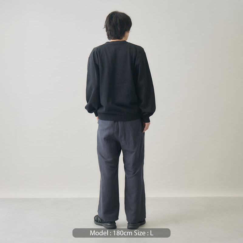 kuros'オリジナル】和紙ニットカーディガン 黒 | 日本製 メンズ