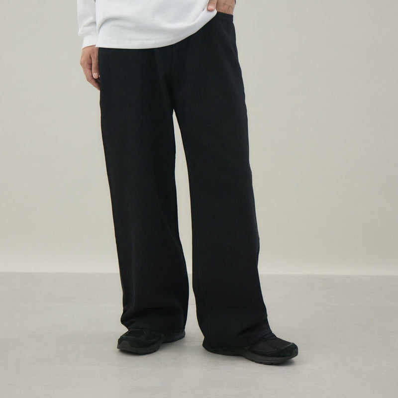 BLACK DENIM ASHLY JEAMS ストレートデニムパンツ｜コットン100％ 岡山産  ユニセックス
