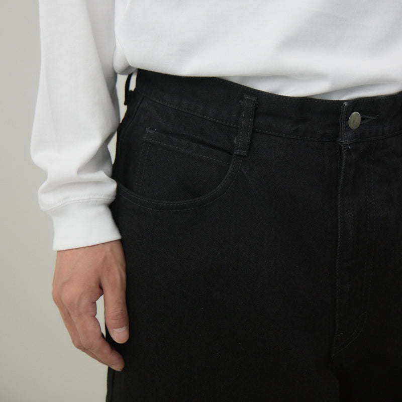 BLACK DENIM ASHLY JEAMS ストレートデニムパンツ｜コットン100％ 岡山産  ユニセックス