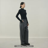 【kuros’オリジナル】ウールタートルネックロングTシャツ｜ ウール100％ 日本製 レディース