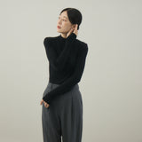 【kuros’オリジナル】ウールタートルネックロングTシャツ｜ ウール100％ 日本製 レディース