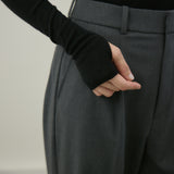 【kuros’オリジナル】ウールタートルネックロングTシャツ｜ ウール100％ 日本製 レディース