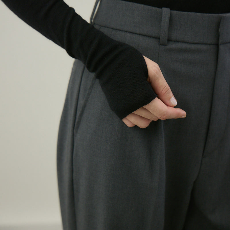 【kuros’オリジナル】ウールタートルネックロングTシャツ｜ ウール100％ 日本製 レディース