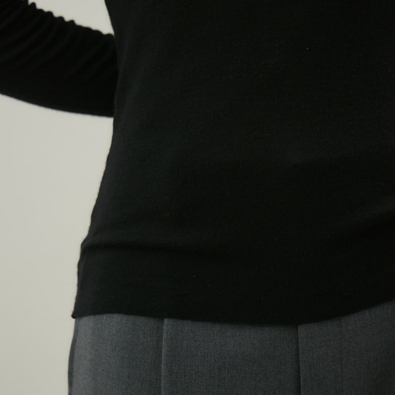 【kuros’オリジナル】ウールタートルネックロングTシャツ｜ ウール100％ 日本製 レディース