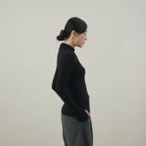 【kuros’オリジナル】ウールタートルネックロングTシャツ｜ ウール100％ 日本製 レディース