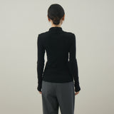 【kuros’オリジナル】ウールタートルネックロングTシャツ｜ ウール100％ 日本製 レディース