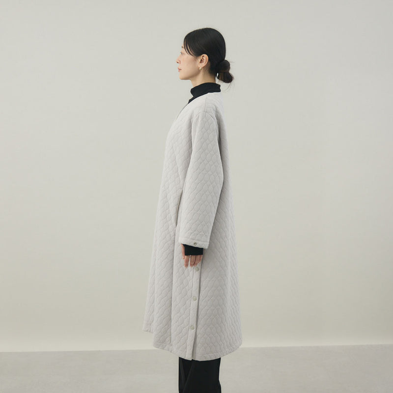 キルティングジャカードカーディコート｜ 軽量 イージーケア レディース