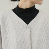 キルティングジャカードカーディコート｜ 軽量 イージーケア レディース