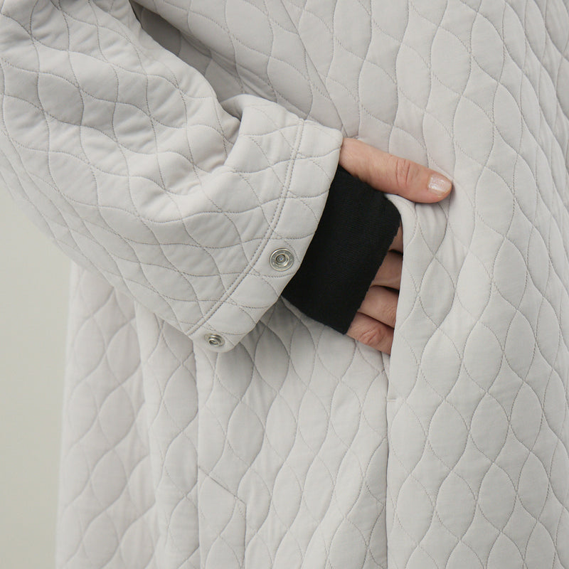 キルティングジャカードカーディコート｜ 軽量 イージーケア レディース