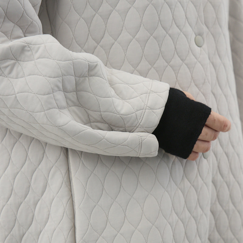 キルティングジャカードカーディコート｜ 軽量 イージーケア レディース