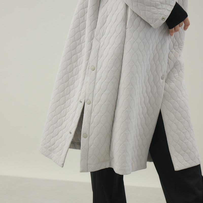 キルティングジャカードカーディコート｜ 軽量 イージーケア レディース
