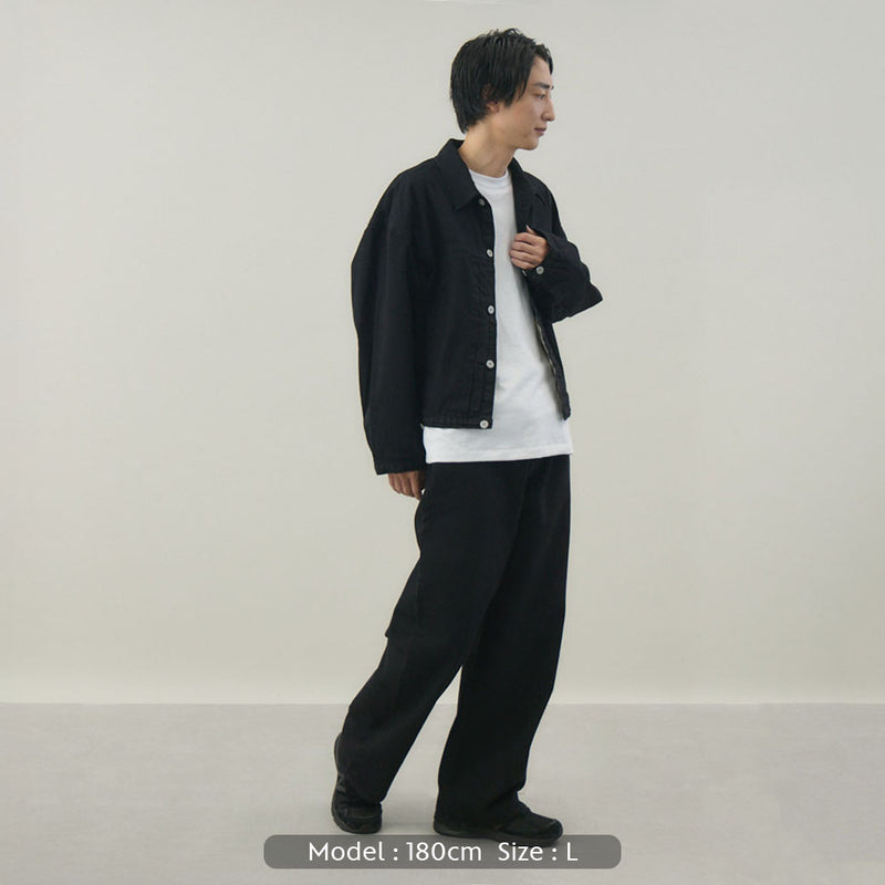 DENSE BLACK ONE WASH デニムジャケット | 綿100％ ユニセックス