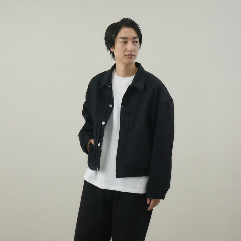 DENSE BLACK ONE WASH デニムジャケット | 綿100％ ユニセックス
