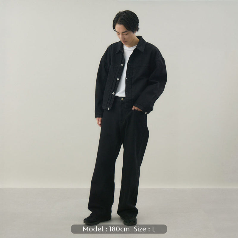 DENSE BLACK ONE WASH デニムジャケット | 綿100％ ユニセックス