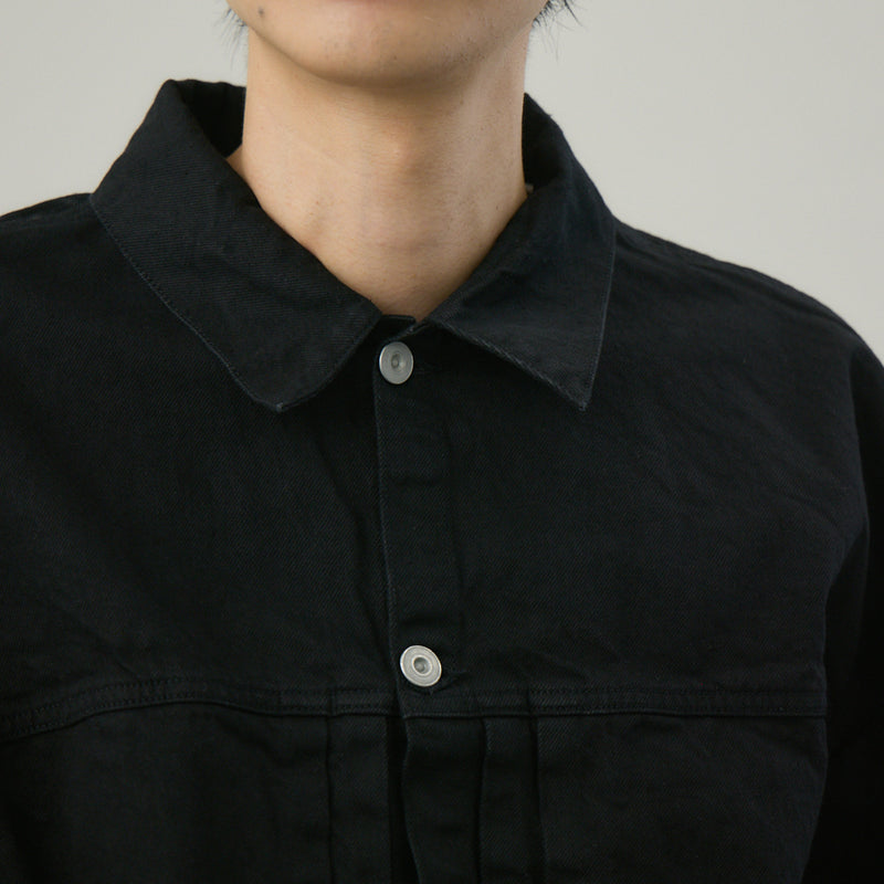 DENSE BLACK ONE WASH デニムジャケット | 綿100％ ユニセックス