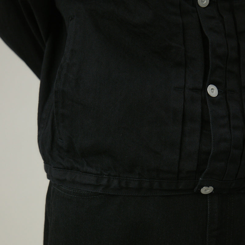 DENSE BLACK ONE WASH デニムジャケット | 綿100％ ユニセックス