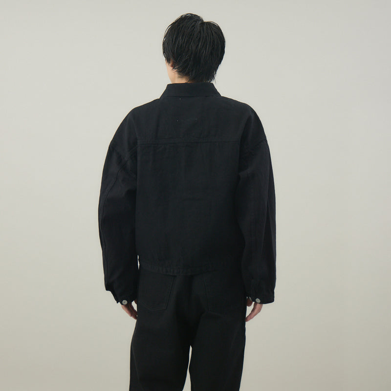 DENSE BLACK ONE WASH デニムジャケット | 綿100％ ユニセックス