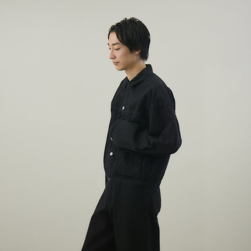 DENSE BLACK ONE WASH デニムジャケット | 綿100％ ユニセックス