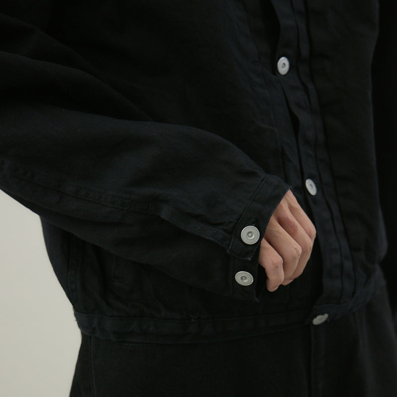 DENSE BLACK ONE WASH デニムジャケット | 綿100％ ユニセックス