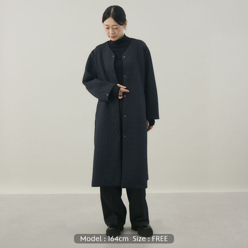 キルティングジャカードカーディコート｜ 軽量 イージーケア レディース