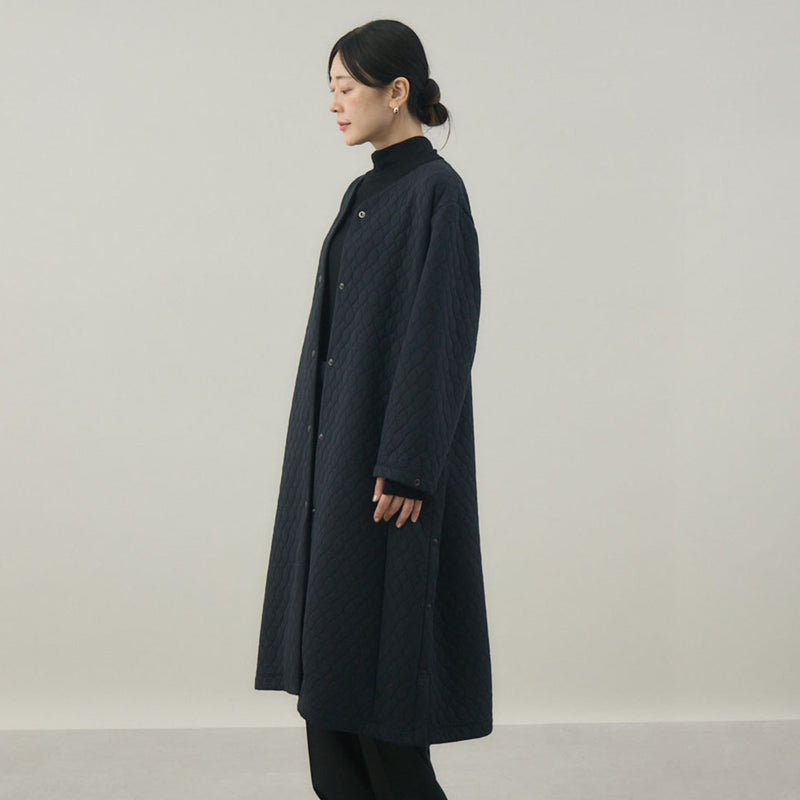 キルティングジャカードカーディコート｜ 軽量 イージーケア レディース