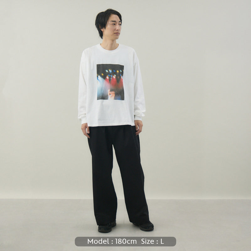 Live Your Life L/S TEE｜綿100％ ユニセックス 白