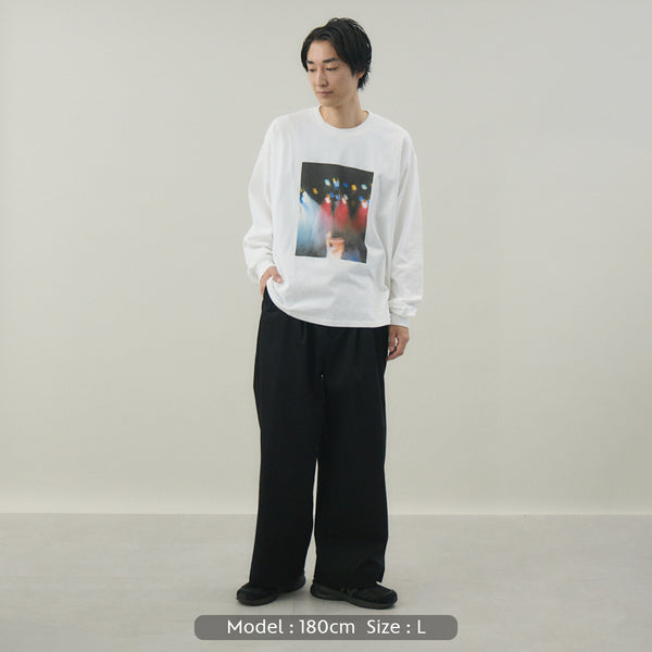 Live Your Life L/S TEE｜綿100％ ユニセックス 白