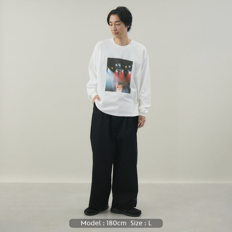 Live Your Life L/S TEE｜綿100％ ユニセックス 白