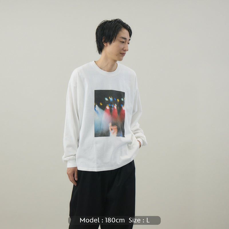 Live Your Life L/S TEE｜綿100％ ユニセックス 白