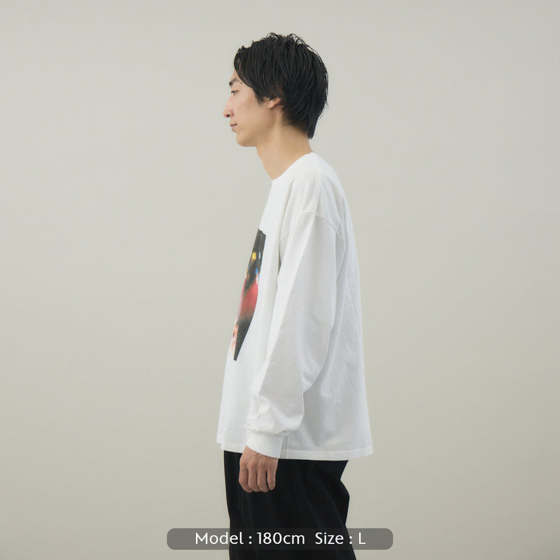 Live Your Life L/S TEE｜綿100％ ユニセックス 白