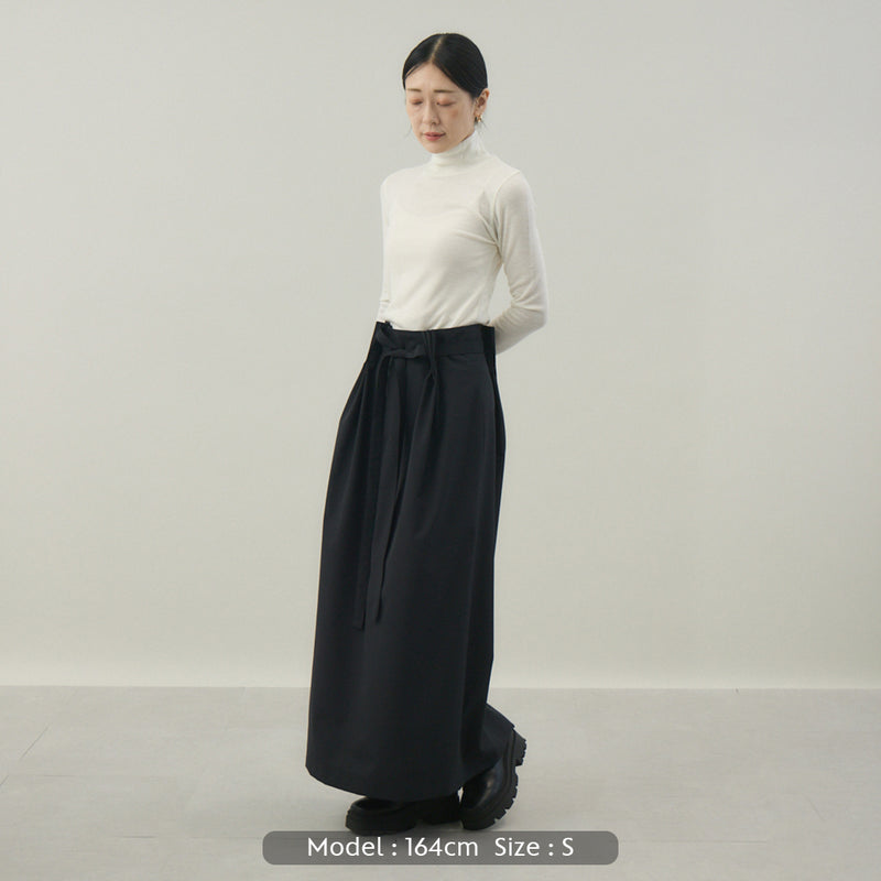 【kuros’オリジナル】ウールタートルネックロングTシャツ｜ ウール100％ 日本製 レディース