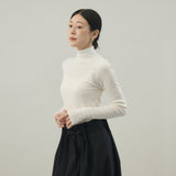 【kuros’オリジナル】ウールタートルネックロングTシャツ｜ ウール100％ 日本製 レディース