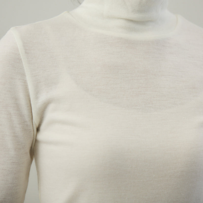 【kuros’オリジナル】ウールタートルネックロングTシャツ｜ ウール100％ 日本製 レディース