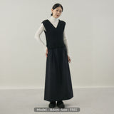 ナイロンリリーヤーンアラン編ベスト｜Vネック レディース