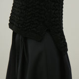 ナイロンリリーヤーンアラン編ベスト｜Vネック レディース