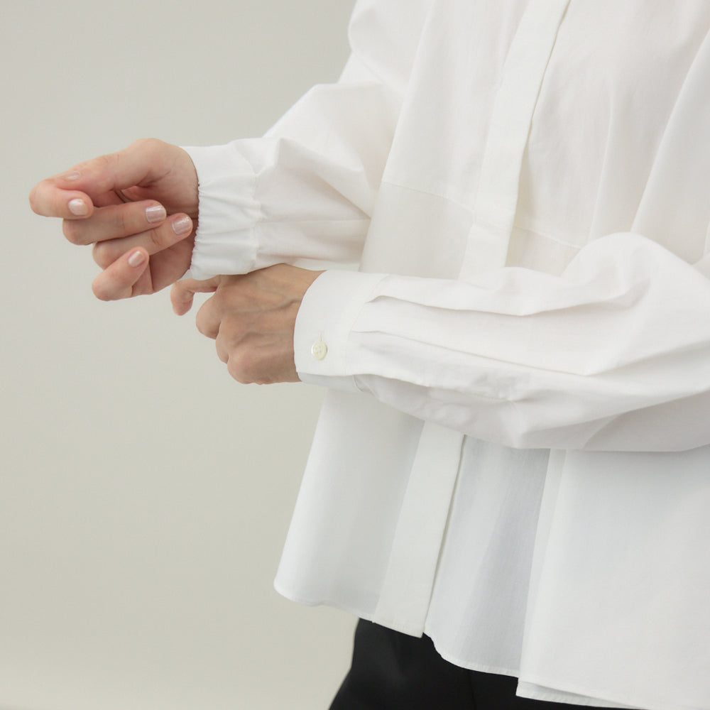 シルク混フレアヨークブラウス｜ウォッシャブル 日本製 レディース